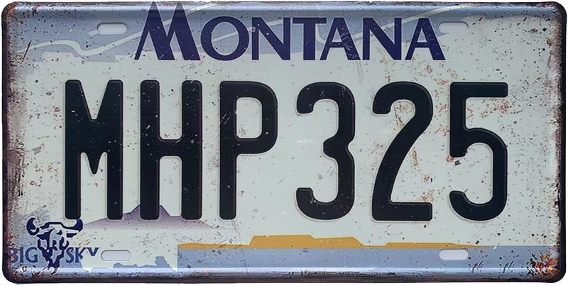 ROOKOPR Montana License Plate Aluminum Novelty Car Decor License Plates 12"x6" Front of Car Decorative Retro Rusty License Plate for Men Women Car-26 - Image 3